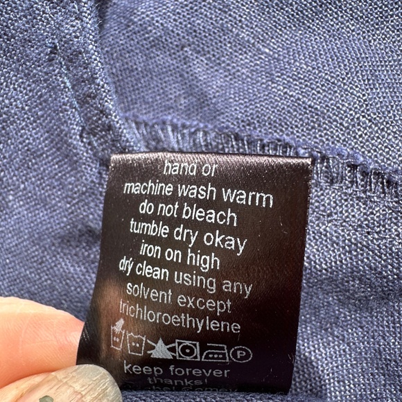 Rachel Comey blue linen shorts sleeve button up jumpsuit - Picture 8 of 8